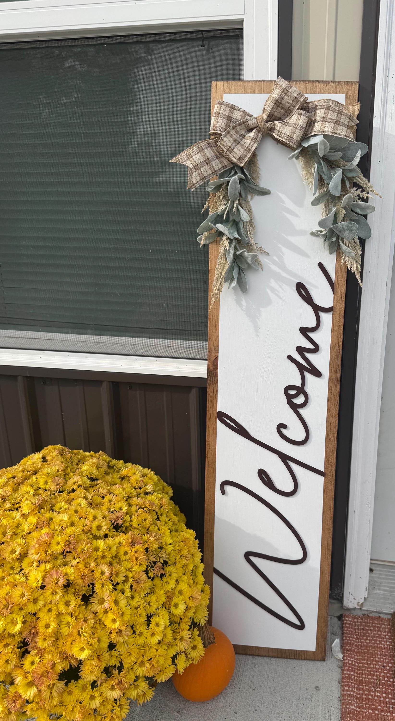 Neutral Boho Porch Set | Decor | Welcome | Door Hanger | Porch Leaner | House Decorations | Custom Sign | Last Name | Closing Gift | Wedding